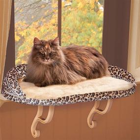 img 3 attached to K&H Pet Products Deluxe Kitty Sill - Tan/Leopard 🐱 Print Unheated - 14 X 24 Inches - Removable Bolster