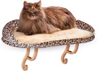 k&h pet products deluxe kitty sill - tan/leopard 🐱 print unheated - 14 x 24 inches - removable bolster logo