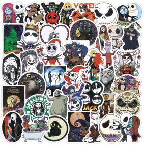 img 2 attached to 💀 Gothic Stickers 50Pcs: Cool Black and White Decals for Water Bottles, Laptops, and More - Trendy Skull Waterproof Stickers for Teens, Kids, Girls, Boys (Gothic F)