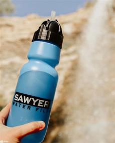 img 2 attached to 💧 Sawyer SP140 Personal Water Bottle Filter, 34-Ounce, Blue - Purify Water on the Go!