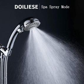 img 2 attached to 🚿 DOILIESE High Pressure 6-Setting Hand-Held Shower Head with ON/OFF Switch and Spa Spray Mode - Handheld Shower Head with Handheld Spray & Hose - Chrome Finish