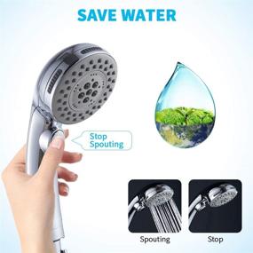 img 1 attached to 🚿 DOILIESE High Pressure 6-Setting Hand-Held Shower Head with ON/OFF Switch and Spa Spray Mode - Handheld Shower Head with Handheld Spray & Hose - Chrome Finish