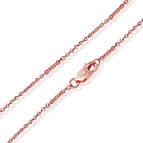 img 4 attached to Sophisticated Sparkle: Sea of Ice Sterling Silver 1mm Paillette Chain Necklace for Women - Sizes 14"-36" from Italy
