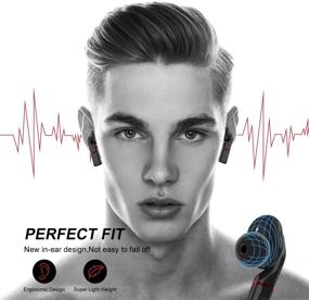 img 2 attached to 🎧 Беспроводные наушники Basskye Bluetooth 5.0 с чехлом для зарядки - TWS стерео наушники для спорта - Глубокий бас и высококачественный звук.