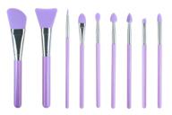 💜 lormay 9-piece silicone makeup brush set: face applicator for care, eyeliner, eyebrow, eye shadow, lip makeup & uv epoxy resin - purple logo