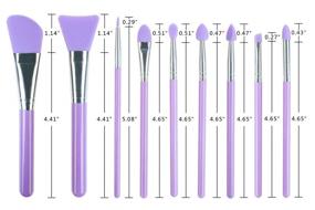 img 3 attached to 💜 LORMAY 9-Piece Silicone Makeup Brush Set: Face Applicator for Care, Eyeliner, Eyebrow, Eye Shadow, Lip Makeup & UV Epoxy Resin - Purple