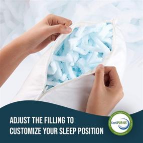 img 2 attached to 🌿 Ronkoff Bamboo Pillows - Adjustable Shredded Memory Foam Cooling Bed Pillow, Premium Bamboo Pillows for Side and Back Sleepers - Neck Pain Relief Sleeper (2-Pack, Queen Size)