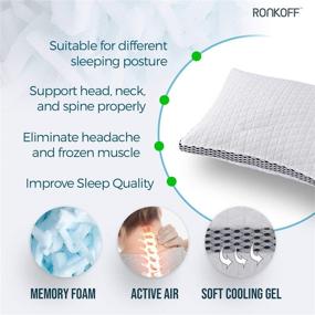 img 1 attached to 🌿 Ronkoff Bamboo Pillows - Adjustable Shredded Memory Foam Cooling Bed Pillow, Premium Bamboo Pillows for Side and Back Sleepers - Neck Pain Relief Sleeper (2-Pack, Queen Size)