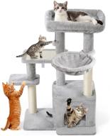 catromance 35.4in multi-level cat tree tower with scratching board, sisal-covered posts, top perch, basket, and cat condo - cat play house for indoor cats and kittens logo