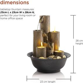 img 2 attached to Alpine Corporation WCT202 Tiered Column Tabletop Fountain with 3 Candles - Elegant Brown Design, 11 Inches Tall