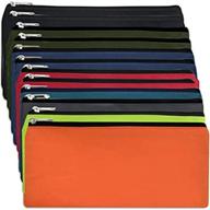 🎒 wholesale solid color traditional cloth pencil cases - bulk pack of 24 (8 assorted colors) logo