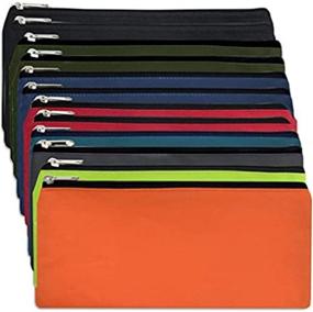 img 4 attached to 🎒 Wholesale Solid Color Traditional Cloth Pencil Cases - Bulk Pack of 24 (8 Assorted Colors)