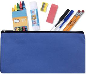 img 1 attached to 🎒 Wholesale Solid Color Traditional Cloth Pencil Cases - Bulk Pack of 24 (8 Assorted Colors)