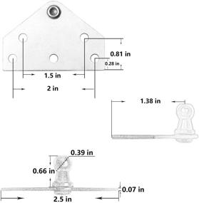 img 2 attached to 🔧 Universal Gas Spring Lift Support Brackets with 10mm Ball Stud Mounting - Set of 4, Including Screws - by Beneges