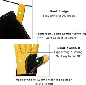 img 1 attached to 🧤 KIM YUAN Black Yellow Gloves: Durable and Stitch Resistant