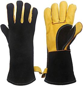 img 4 attached to 🧤 KIM YUAN Black Yellow Gloves: Durable and Stitch Resistant