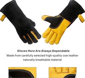 img 3 attached to 🧤 KIM YUAN Black Yellow Gloves: Durable and Stitch Resistant