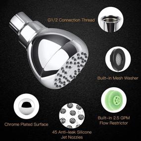img 1 attached to 💦 TONIAL 3 Inch Anti-Leak High Pressure Shower Head with Adjustable Swivel Ball Joint - Polished Chrome - Ideal for Bathroom and Outdoor Showers