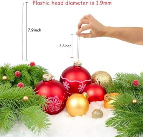 img 1 attached to 200pcs Silver Christmas Ornament Hooks Hangers with Precut Hanging Ribbon and Snap Fastener - Ideal for Decorating Christmas Trees