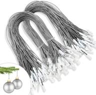 200pcs silver christmas ornament hooks hangers with precut hanging ribbon and snap fastener - ideal for decorating christmas trees logo