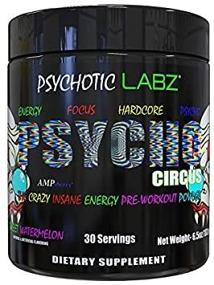 img 3 attached to 🎪 Psycho Circus High Stim Pre Workout Powder by Psychotic Labz - Energy Focus Strength Pumps, Loaded with Beta Alanine, Creatine, Caffeine, Ampiberry, DMAE Bitartrate - 30 Servings, Sweet Watermelon