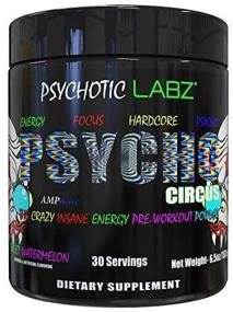 img 2 attached to 🎪 Psycho Circus High Stim Pre Workout Powder by Psychotic Labz - Energy Focus Strength Pumps, Loaded with Beta Alanine, Creatine, Caffeine, Ampiberry, DMAE Bitartrate - 30 Servings, Sweet Watermelon