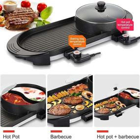 img 2 attached to Versatile Electric Indoor Hot Pot & Korean BBQ Grill Combo - Perfect for 2-12 People!