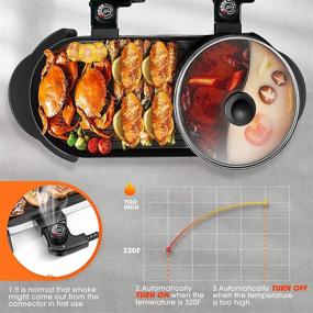 img 1 attached to Versatile Electric Indoor Hot Pot & Korean BBQ Grill Combo - Perfect for 2-12 People!