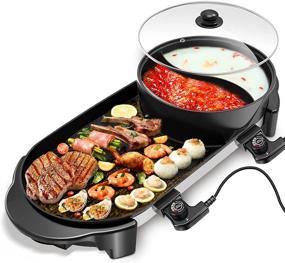 img 4 attached to Versatile Electric Indoor Hot Pot & Korean BBQ Grill Combo - Perfect for 2-12 People!