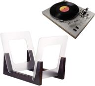 🎶 sangle sopffy vinyl record storage holder - stylish lp display stand with solid wood base and clear acrylic showcase for up to 60 albums logo