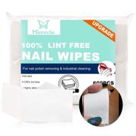 600pcs merocle nail polish remover cotton pads, 100% lint free, natural wood pulp and polypropylene, ideal for professional soak off gel polish removal, dust-free logo