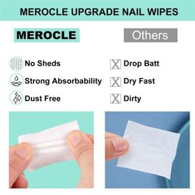 img 2 attached to 600PCS MEROCLE Nail Polish Remover Cotton Pads, 100% Lint Free, Natural Wood Pulp and Polypropylene, Ideal for Professional Soak Off Gel Polish Removal, Dust-free