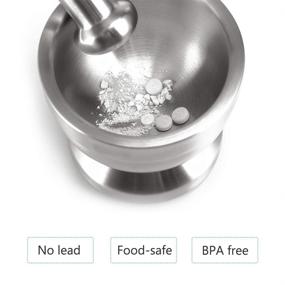 img 2 attached to Tera 18/8 Stainless Steel Mortar and Pestle: All-in-One Pill Crusher, Spice Grinder, and Herb Bowl