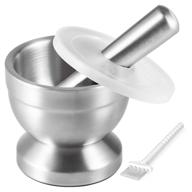 tera 18/8 stainless steel mortar and pestle: all-in-one pill crusher, spice grinder, and herb bowl logo