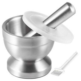 img 4 attached to Tera 18/8 Stainless Steel Mortar and Pestle: All-in-One Pill Crusher, Spice Grinder, and Herb Bowl