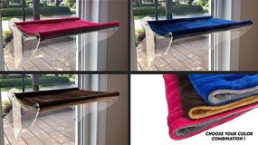 img 3 attached to 🦁 Luxurious Multi-functional Lazy Lion Cat Window Hammock and Perch. Available in 2 Trendy Colors. Easily Mounts on Windows or Walls.