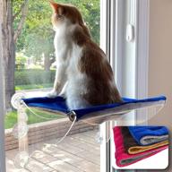 🦁 luxurious multi-functional lazy lion cat window hammock and perch. available in 2 trendy colors. easily mounts on windows or walls. logo