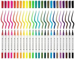 img 1 attached to VITOLER Colored Markers Dual Tip Brush Pens - 24 Brush Pens Set for Coloring, Drawing, and Art Craft Supplies