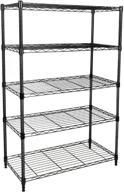 📦 yssoa heavy duty 5-shelf storage rack, 29 inch deep x 14 inch wide x 61 inch high, 5 tier, black, 1 unit, 1 unit (hkshlf29146105gv8) logo