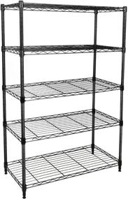 img 4 attached to 📦 YSSOA Heavy Duty 5-Shelf Storage Rack, 29 Inch Deep x 14 Inch Wide x 61 Inch High, 5 Tier, Black, 1 Unit, 1 Unit (HKSHLF29146105GV8)