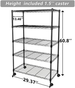 img 3 attached to 📦 YSSOA Heavy Duty 5-Shelf Storage Rack, 29 Inch Deep x 14 Inch Wide x 61 Inch High, 5 Tier, Black, 1 Unit, 1 Unit (HKSHLF29146105GV8)