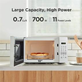 img 3 attached to COMFEE' EM720CPL-PM Countertop Microwave Oven: Sound On/Off, ECO 🍚 Mode, Easy One-Touch Buttons | 0.7 Cu Ft/700W | Pearl White