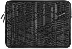 img 4 attached to 🖥️ The Ultimate Comfortable Laptop Sleeve: TOMANTEK 15-15.6 Inch PU Polyester Slow-Recovery Sponge Shockproof & Water-Resistant Case Bag - Black