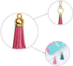 img 1 attached to 🔑 120pcs Keychain Tassels by Homkare - Bulk Leather Tassels for Crafts in 40 Colors with Gold Caps