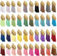 🔑 120pcs keychain tassels by homkare - bulk leather tassels for crafts in 40 colors with gold caps logo