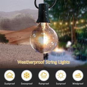 img 3 attached to 🌟 G40 25Ft Globe Bulbs Edison Style Patio String Lights: Ultimate Tungsten Bulbs Christmas Decor for Garden Porch Backyard Party Yard Christmas Tree, USA UL Listed