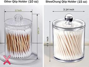 img 1 attached to Convenient 2 Pack of 15 Oz. Qtip Dispenser Apothecary Jars with Labels - Clear Plastic Acrylic Jar for Bathroom Storage of Qtips, Cotton Balls, Swabs, and Rounds (2 Pack of 15 Oz., Small Size)