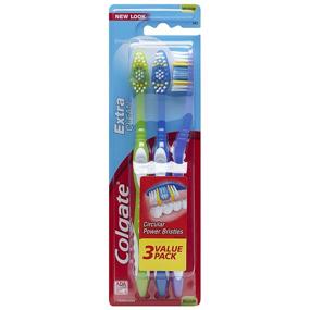 img 4 attached to Colgate Extra Clean Full Head Toothbrush, Medium - 3 Count (Pack of 1): Optimal Oral Hygiene with Enhanced Cleaning