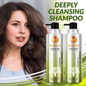 img 2 attached to 🏻 Deep Nourishing Argan Oil Shampoo and Conditioner Set - Sulfate Free Hair Products for Men and Women - Suitable for Normal, Oily, Curly, Dry, Damaged, Colored, and Keratin Treated Hair