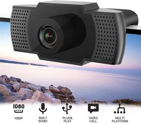 img 3 attached to 📷 Pocut Webcam with Microphone: 1080P HD USB Webcam for PC Video Recording, Online Classes, and Conferencing